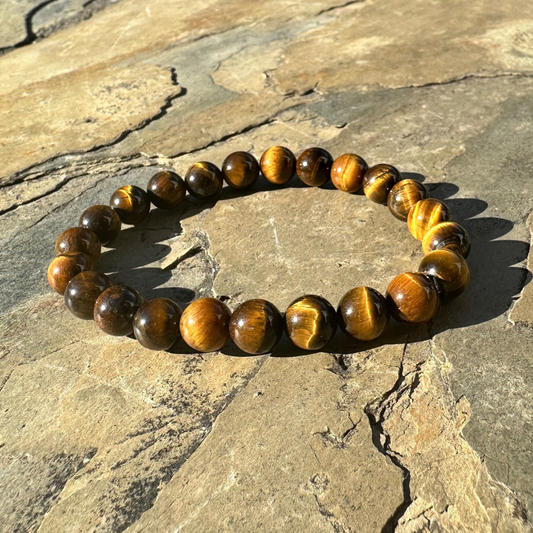 Tiger’s Eye bracelet. Traditionally used to support grounding, confidence, and balance.