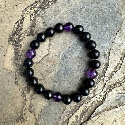 Bracelet: Shungite & Amethyst