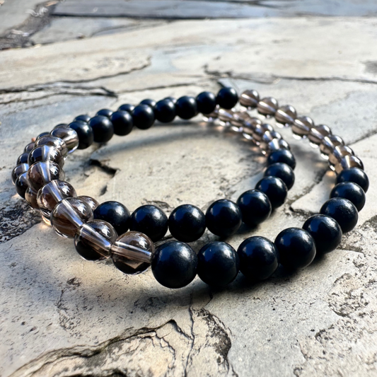 BRACELETS - Smoky Quartz & Shungite