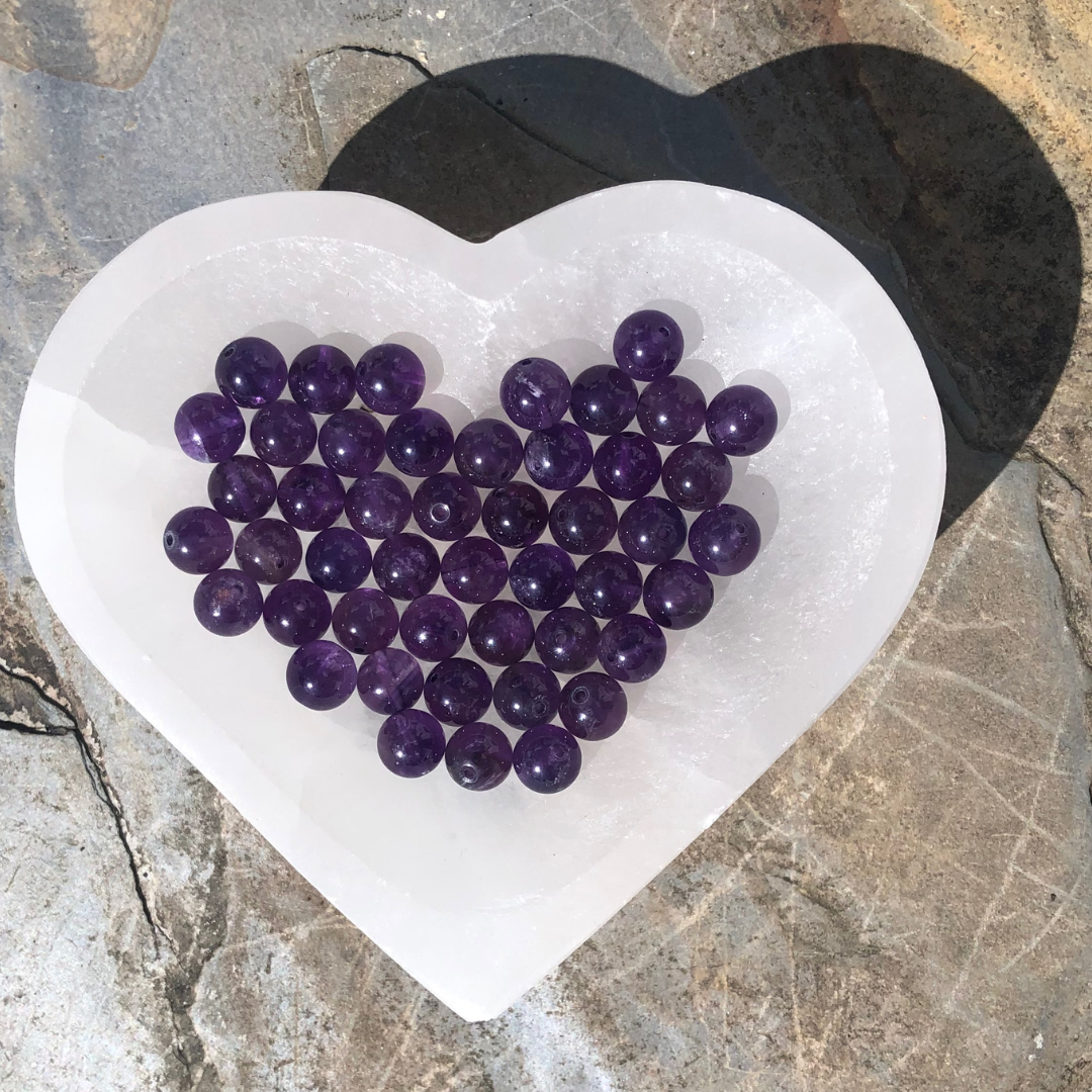 PURPLE AMETHYST BRACELET CRYSTAL HEALING CROWN CHAKRA